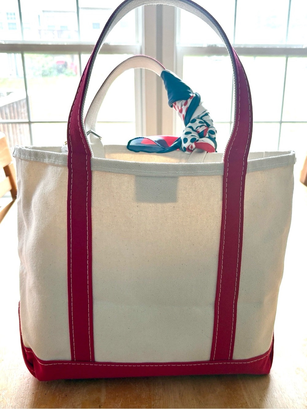 L.L. Bean Boat and Tote New w/ Red Handles - Picture 2 of 8